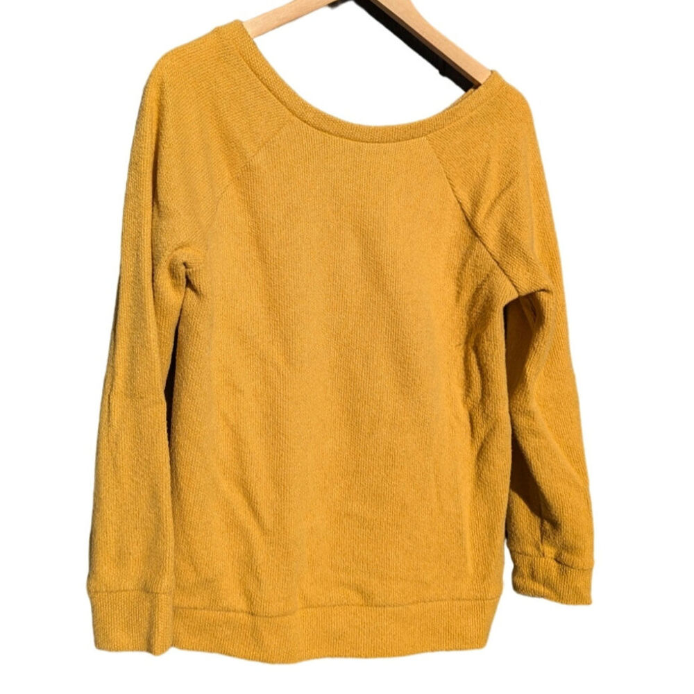 Caslon Oversized Slouchy Goldenrod Boat Neck Sweater Preppy Soft Women M Costal